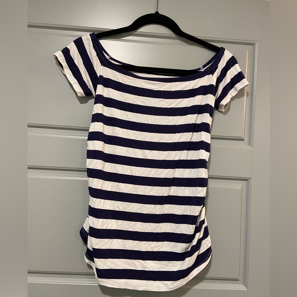Isabel Maternity Navy Stripe top